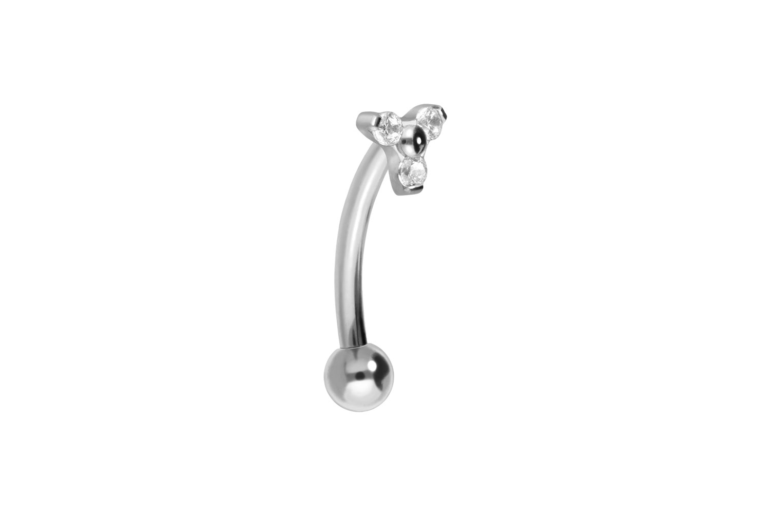 Titan Piercing Banane mit Push Fit KRISTALLBLUME